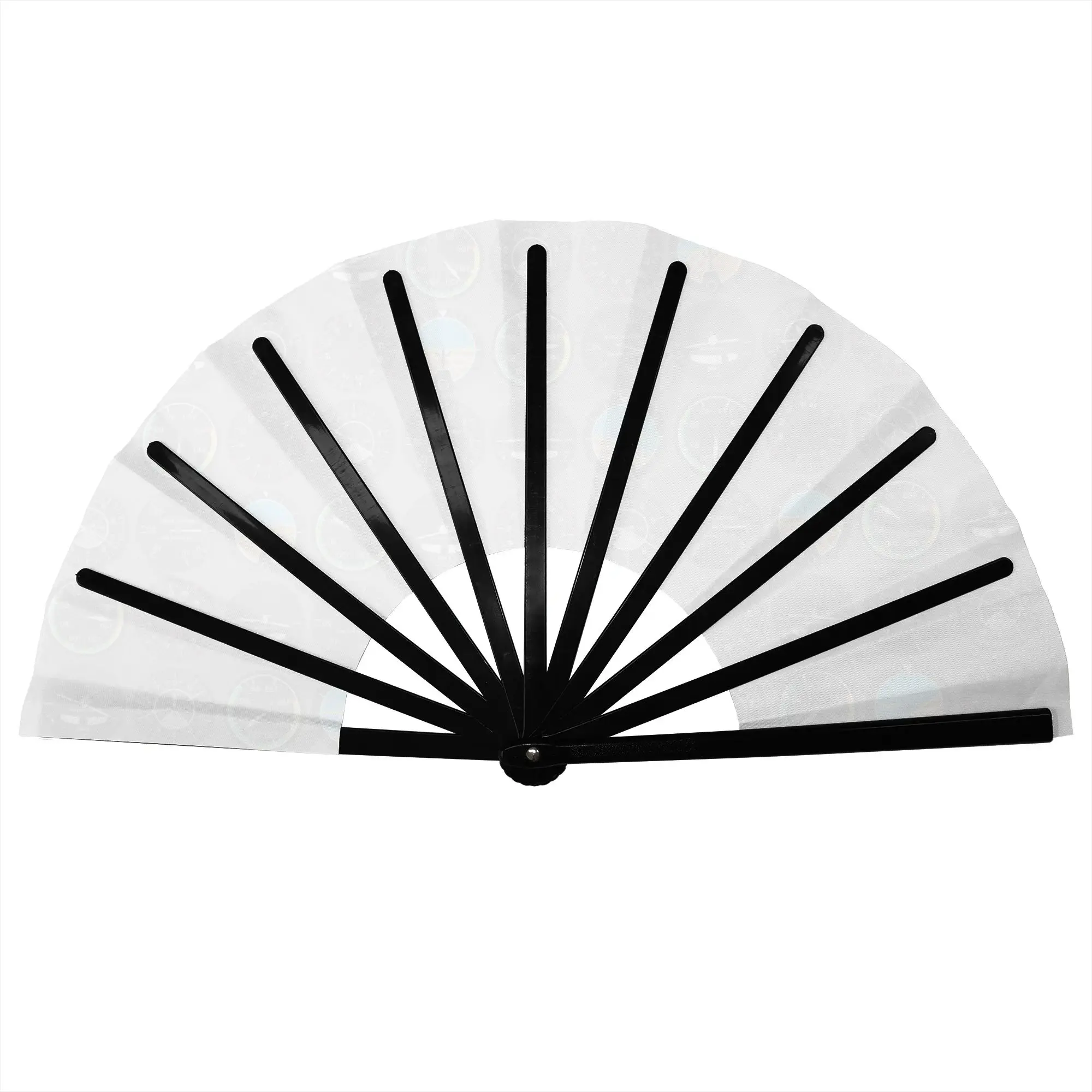 Aviation Flight Instruments Stylish Hand Fan Aircraft Pilot Aviator Plane Printed Polyester Fan Aesthetic For Wedding Party Gift
