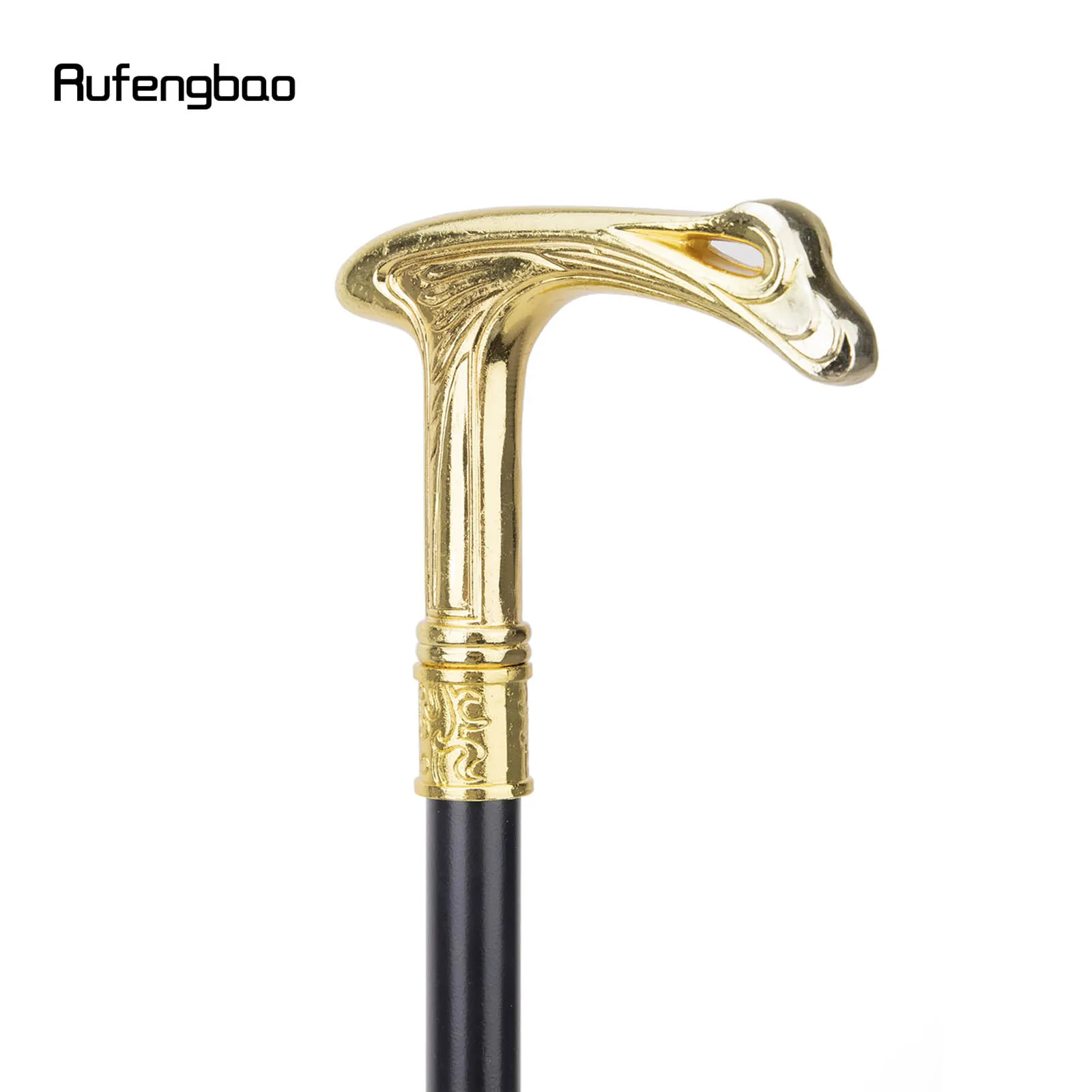 Gold Luxury Flow Line Type Walking Cane Fashion Decorative Walking Stick Gentleman Elegant Cosplay Cane Knob Crosier 93cm