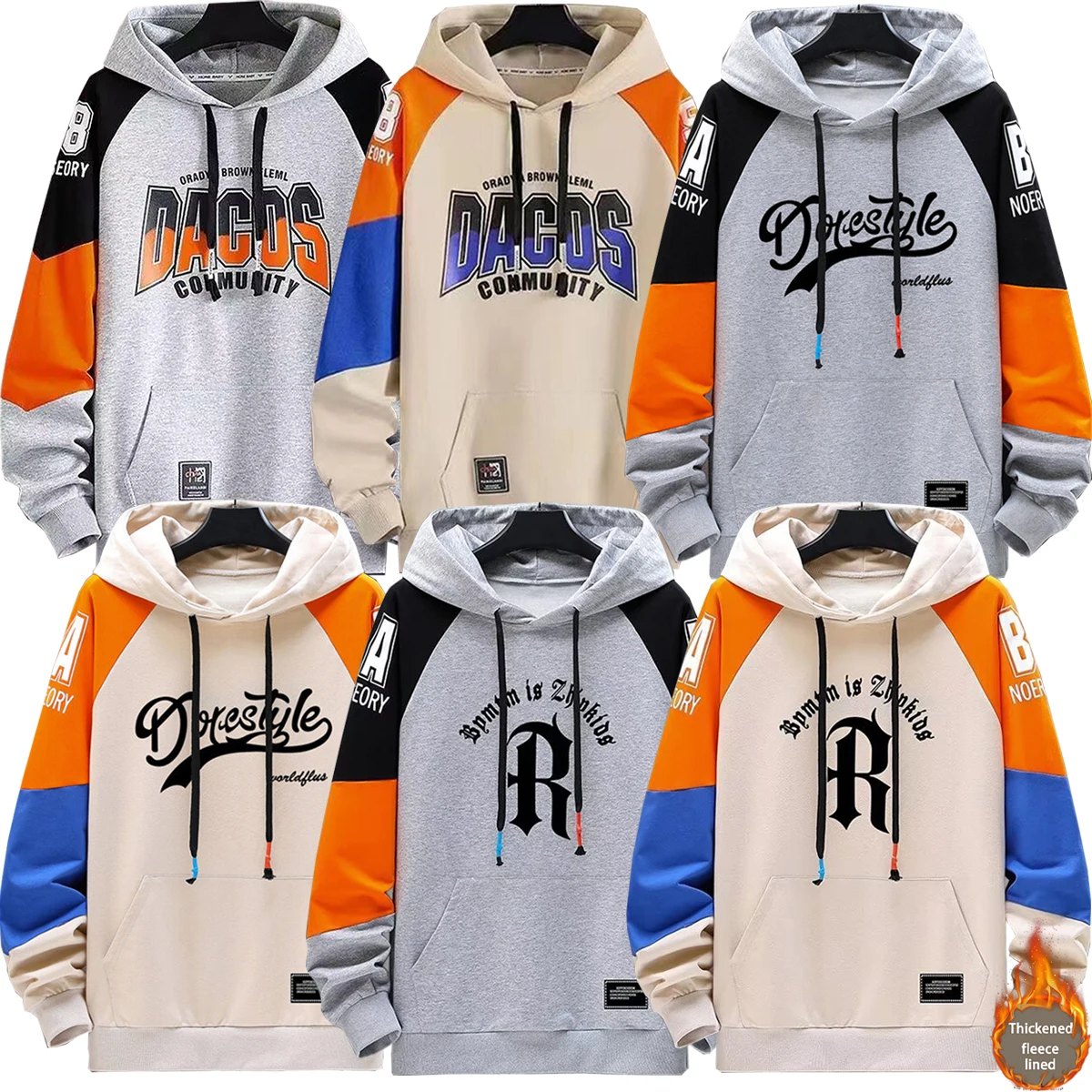 

Men's Hooded Sweatshirt With Printed Pattern Sweatshirt Young People Autumn Winter Couple Outfit Student Outfit