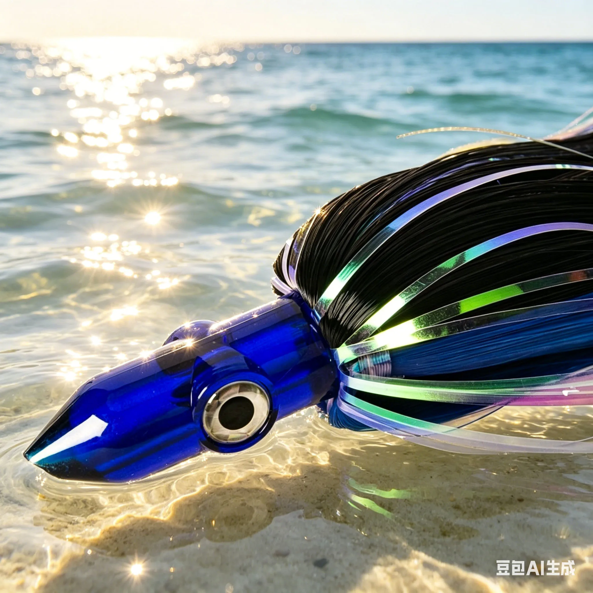 

9-Inch Octopus Soft Lure With Mylar Skirt Hollow Acrylic Octopus Squid Skirt Jigging Hook Fishing Bait Fishing Accessories