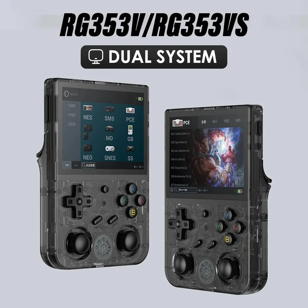 ANBERNIC konsol genggam RG353V, permainan Emulator Retro bawaan, layar IPS 3.5 "layar HDMI Output Android Linux OS