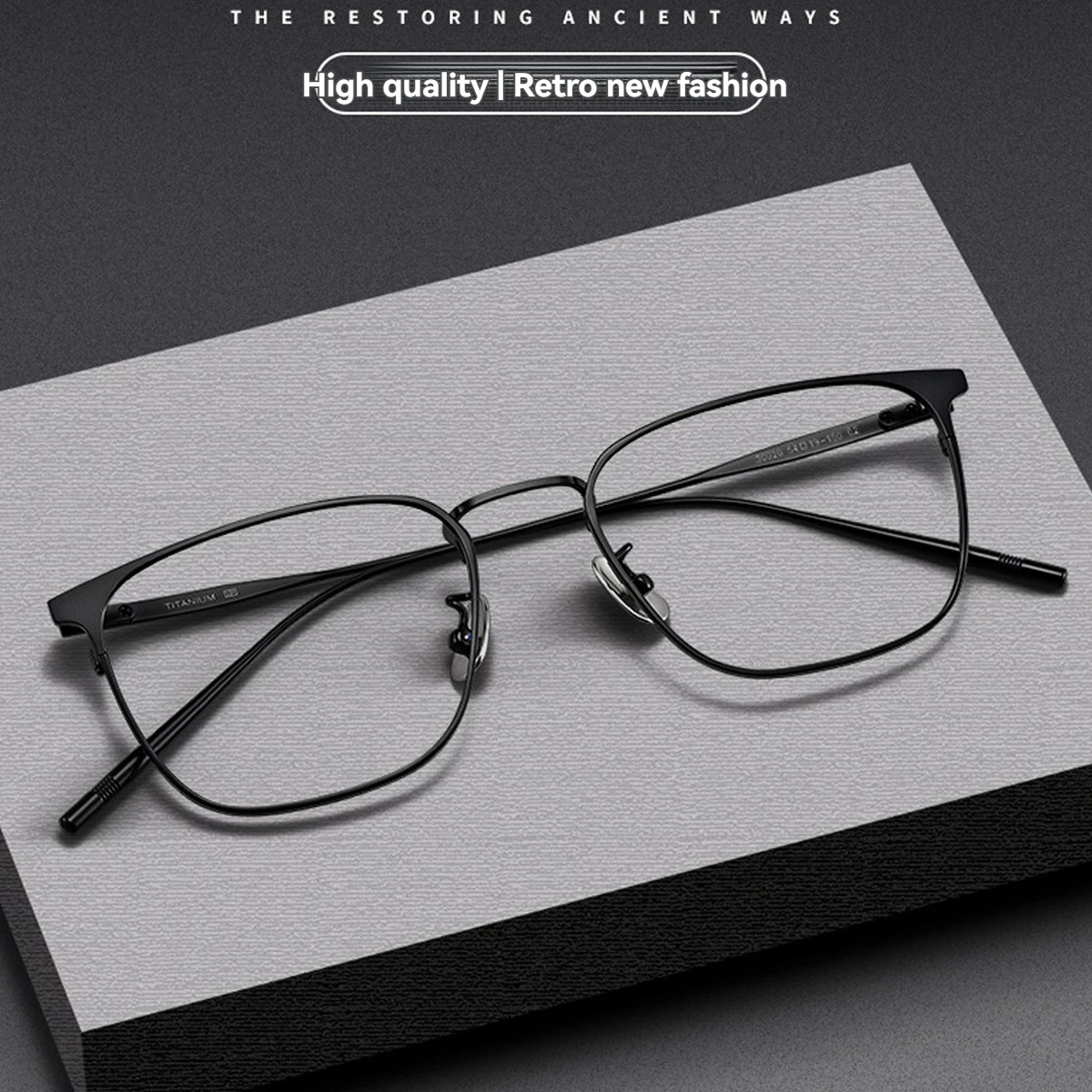 

Titanium Alloy Myopia Glasses for Men Women - Ultra Light Prescription Eyeglasses Frame Spectacles 30020