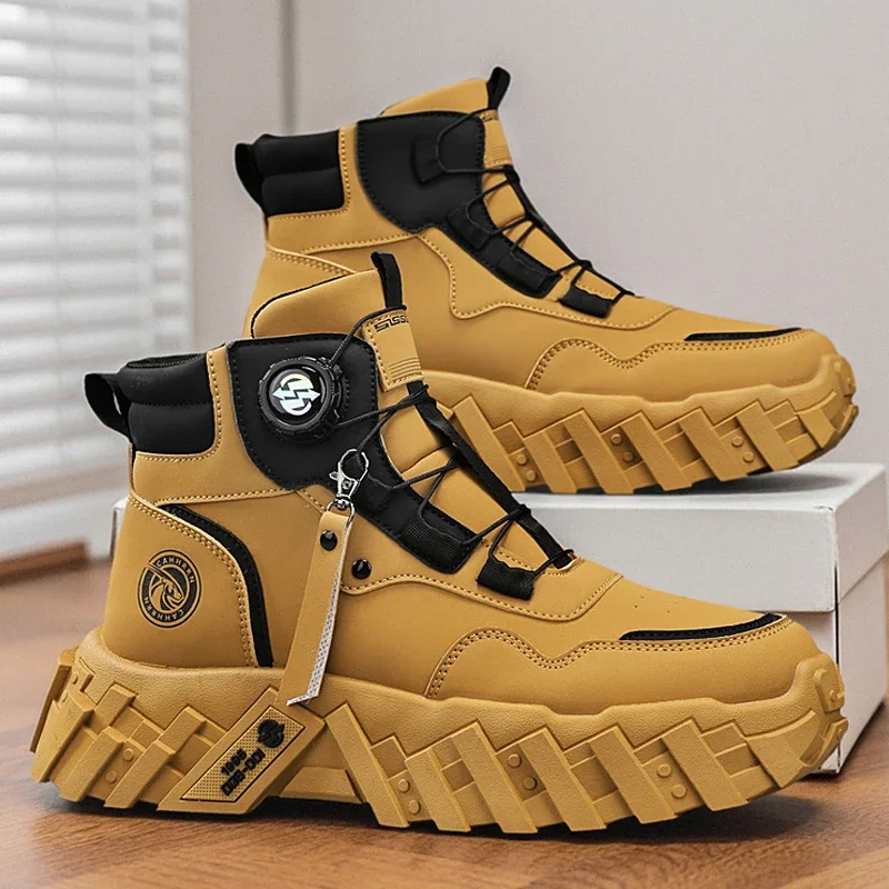 Homens caminhadas ao ar livre sapatos botas táticas com alças para treinamento tiras à prova dwaterproof água respirável motocicleta zapatillas masculino