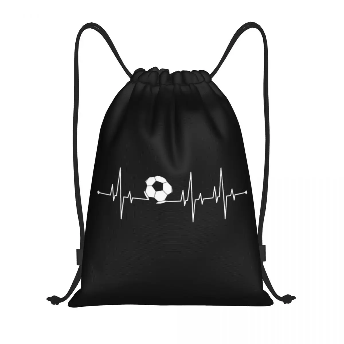 Custom Pattern Logo Drawstring Bag Soccer Heartbeat Travel Backpack Student Storage Bag School Bag  ꦫ