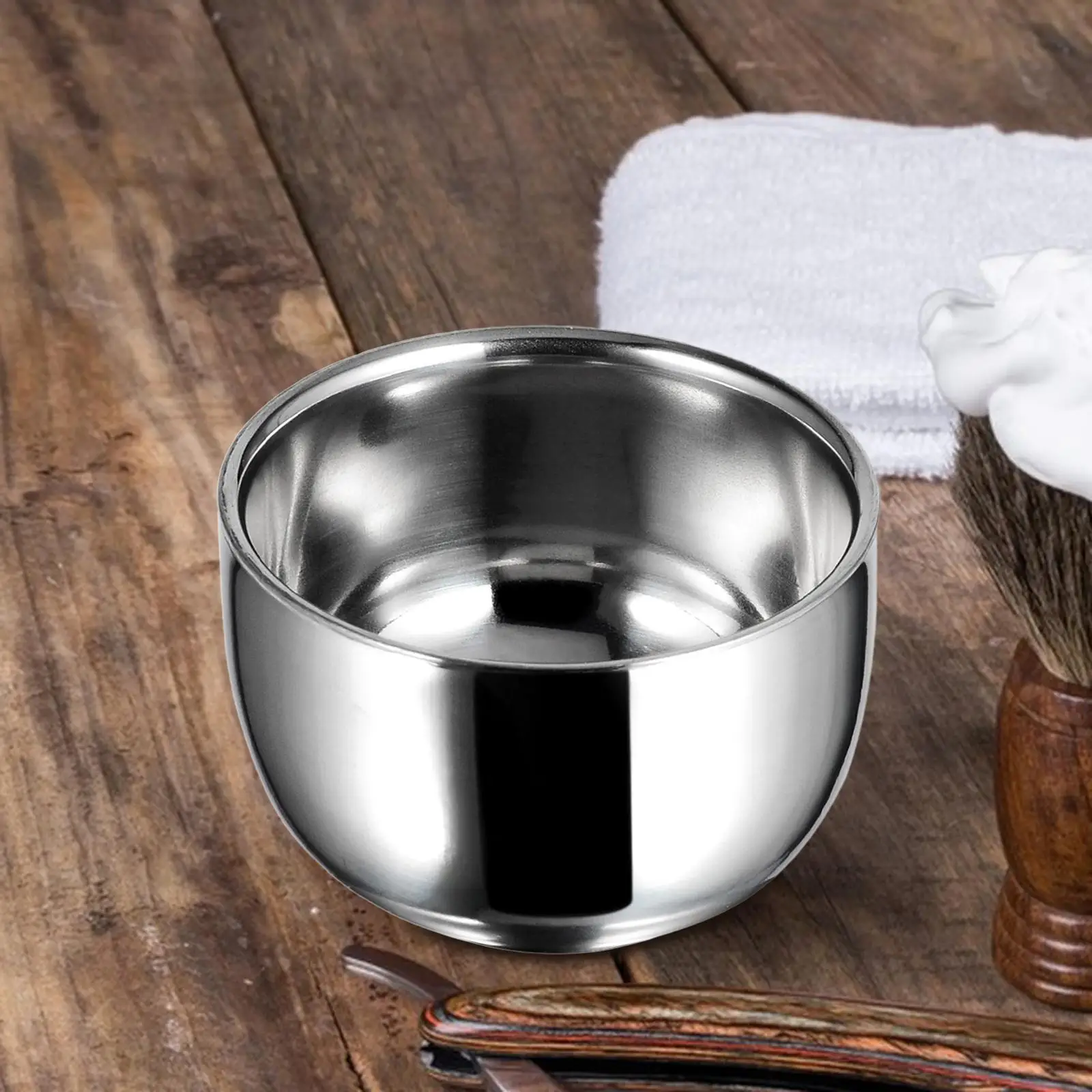 Shaving Bowl Stainless Steel Smooth for Men Boyfriend Valentines Day Gifts