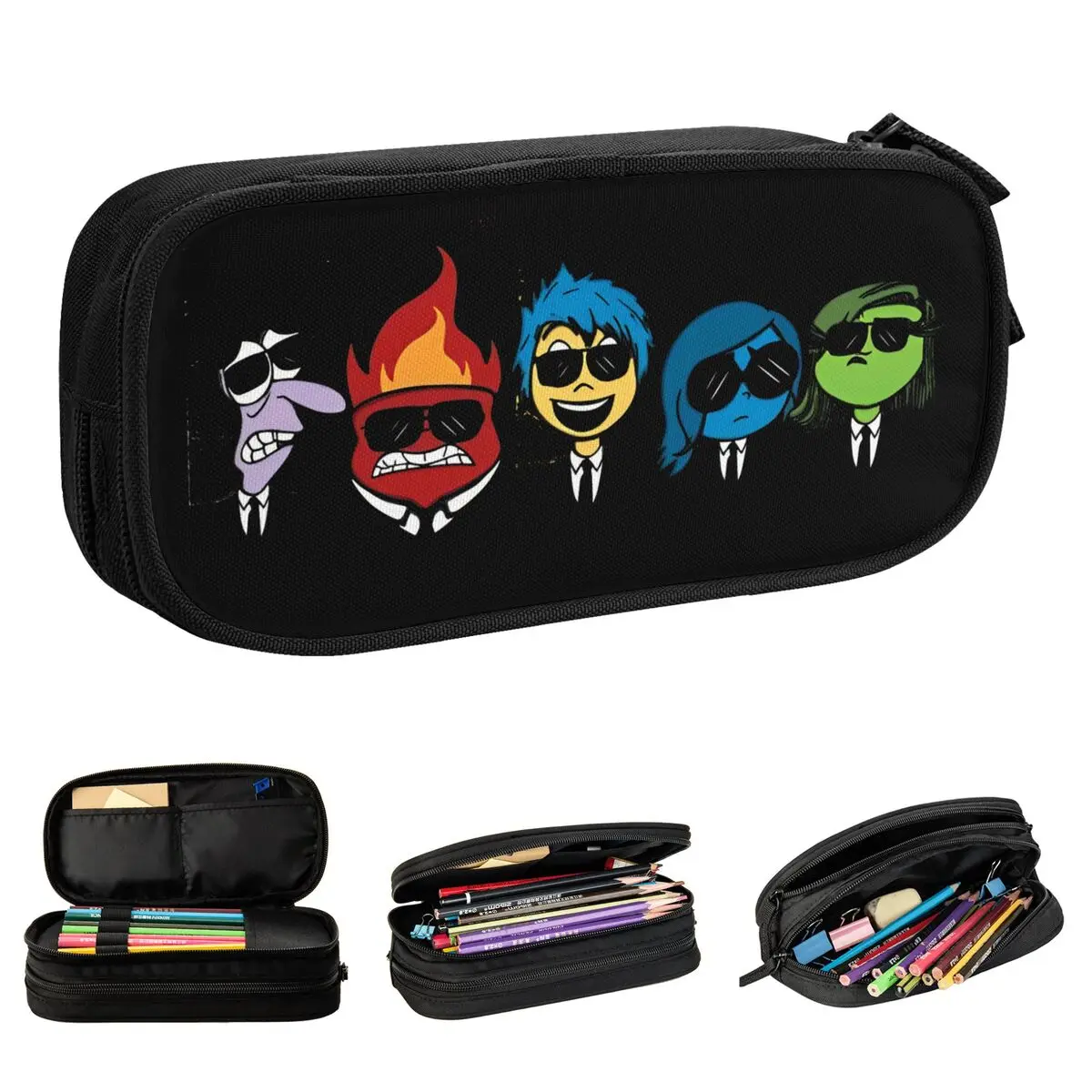 Inside Out Dogs Pencil Case Pencilcases Pen Box for Student Big Capacity Pencil Bags School Supplies Zipper Accessories