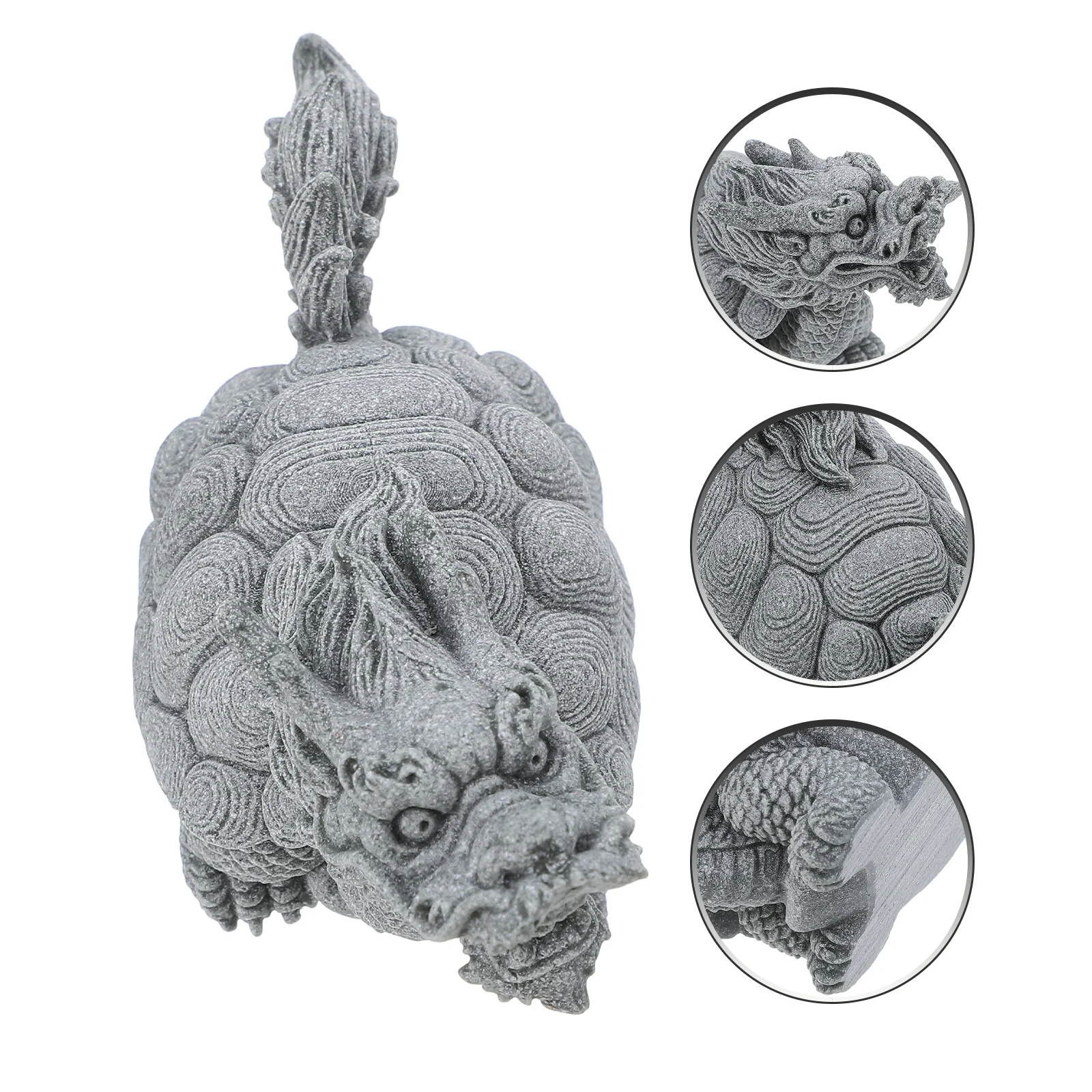 

Dragon Turtle Blue Faux Stone Resin Craft Feng Shui Wealth Prosperity Lucky Animal Ornament For Aquarium Garden Zen