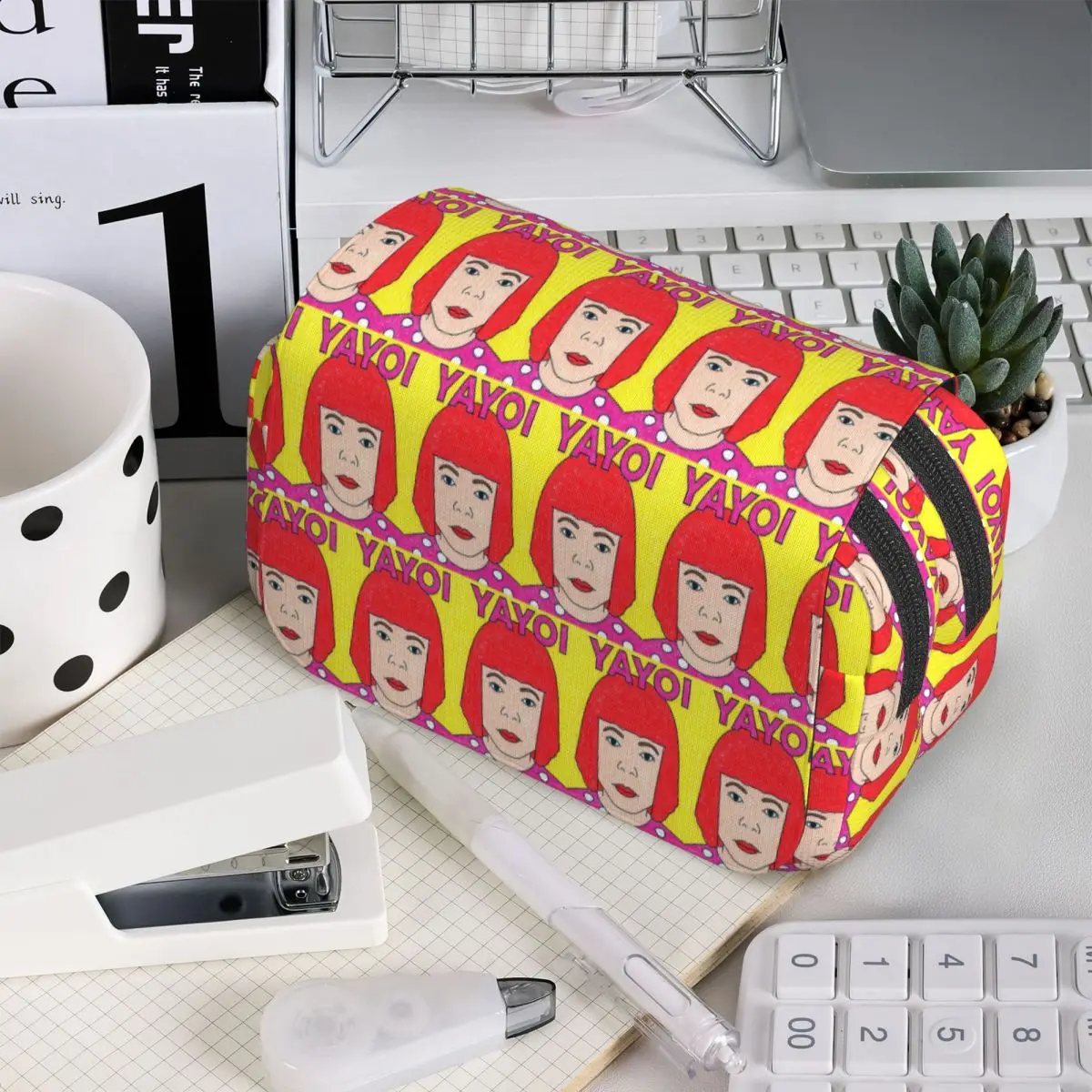 Yayoi Kusama Abstract Painting Pencil Case for Kids Gifts Pen Box Pencil Bag Stationery Supplies Pen Holder Bag
