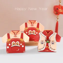 10Pcs Cute Chinese Style Costume Paper Cookie Candy Box Gift Packing Boxes for China Spring Festival New Year Party Decoration