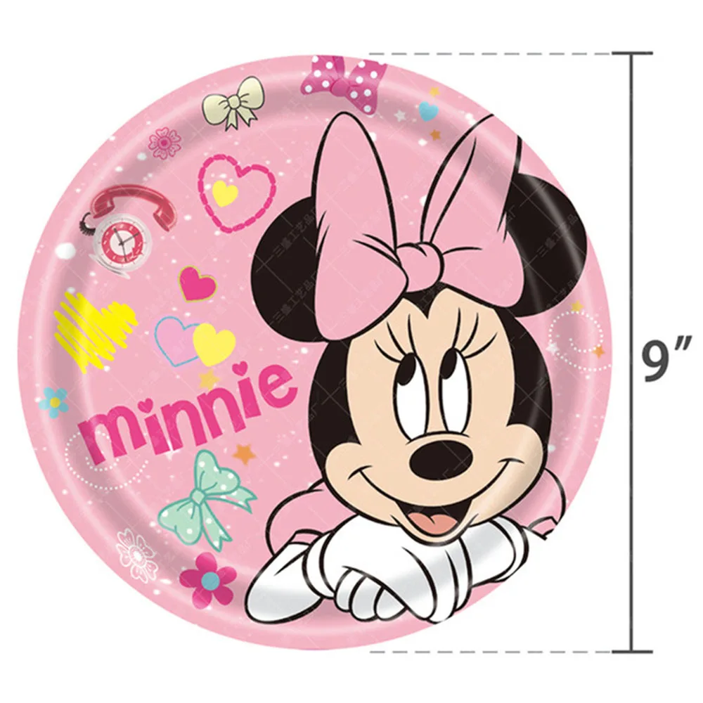 Motyw Myszki Minnie Dekoracja urodzinowa Obrus Minnie Kubek Talerz Serwetka dla dziewczynek Urodziny Party Supplies Baby Shower