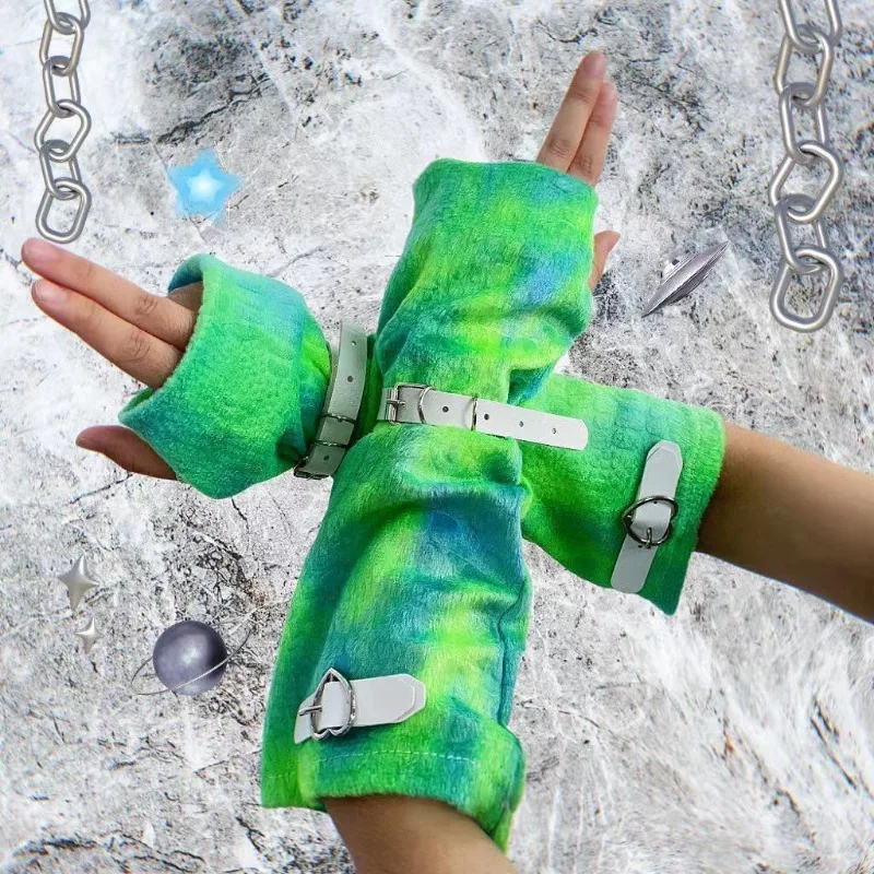 Wrist Accessories Japanese Harajuku Style Green Sleeve Bracelet Bracelet Jk Uniform Hottie Girl Arm Warmers Y2k Accessories New
