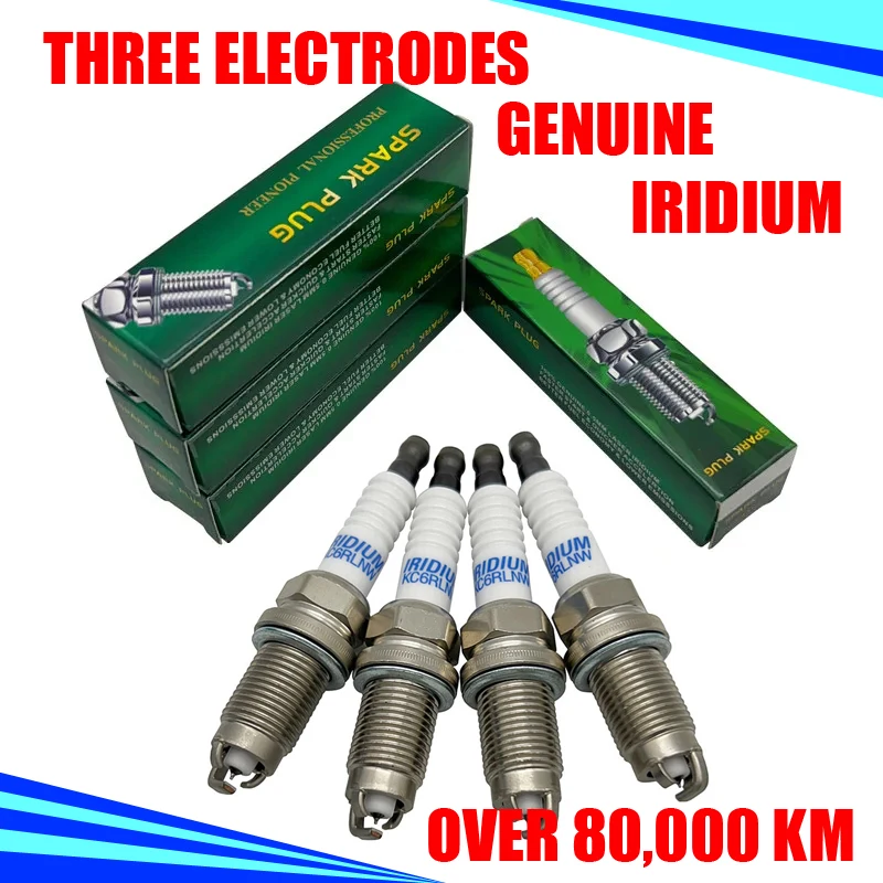 4pcs 3 Electrodes TRUE Iridium Spark Plug KC6RLNW for SK20BGR11 90919-01221 HB6AIX-11P PZFR6N-11TG VKA20 PZFR5D-11 PZFR5J-11
