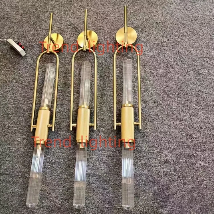 Creative Art Wall Lamp Clear Glass Gold Metal G9 Bulb