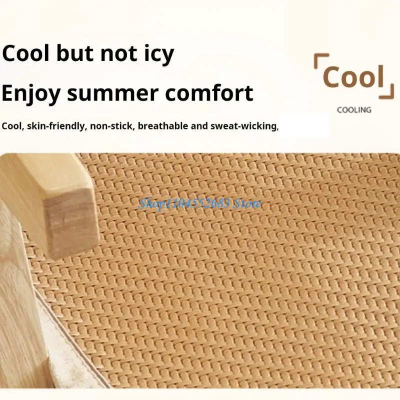 Coolings Bamboos Pad Square Chair Cushion With Nonslip Base For Office Home 