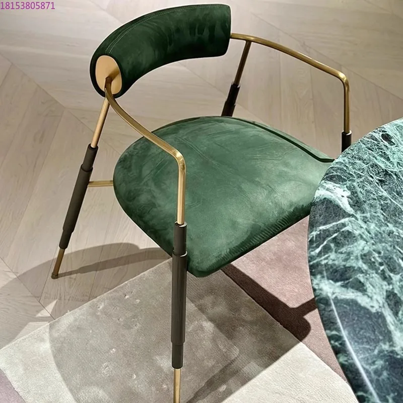 Italian light luxury stainless steel soft bag | Private club single tea chair high-end armchair