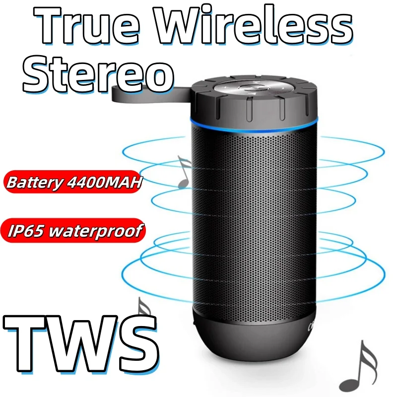 Subwoofer Wireless Outdoor IPX65 Waterproof Sound Column Outdoor Portable Camping Bluetooth Metal Mesh 4400MAH Bluetooth Speaker