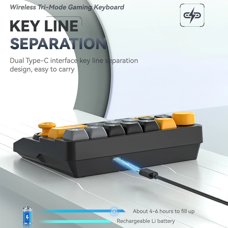 

Programmable Bluetooth USB Wireles Mechanical Keyboard With Joystick Full Hot Swappable RGB Backlight Gaming Keyboard Numberic