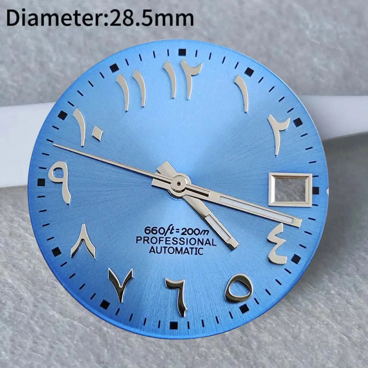 28.5mm S logo dial no luminous Arabic numerals Suitable nh dial 35 Movement accessories Watch repair tool blue green blue dial