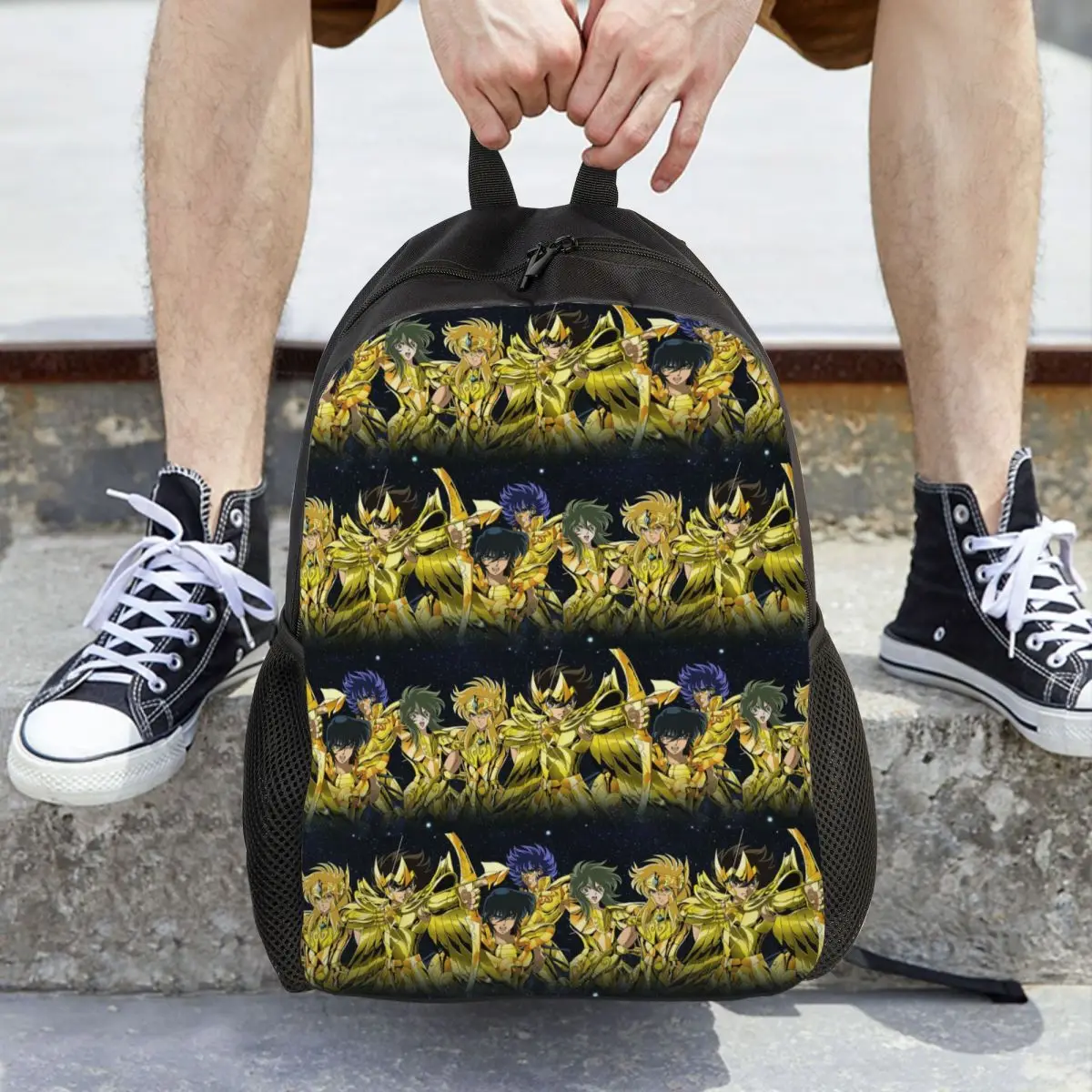 Knights Of The Zodiac Anime Saints Seiya Backpack Daypack Large Capacity Kids BookBag School Bag Shoulder Bags for Men Women