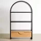 Display shelves, French arched bookshelves, vintage Nordic wabi-sabi style storage cabinets