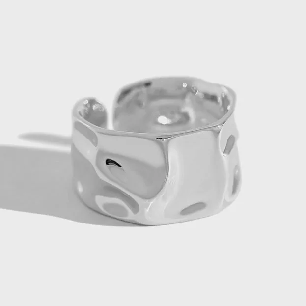Women's Adjustable Irregular 925 Sterling Silver Finger Ring