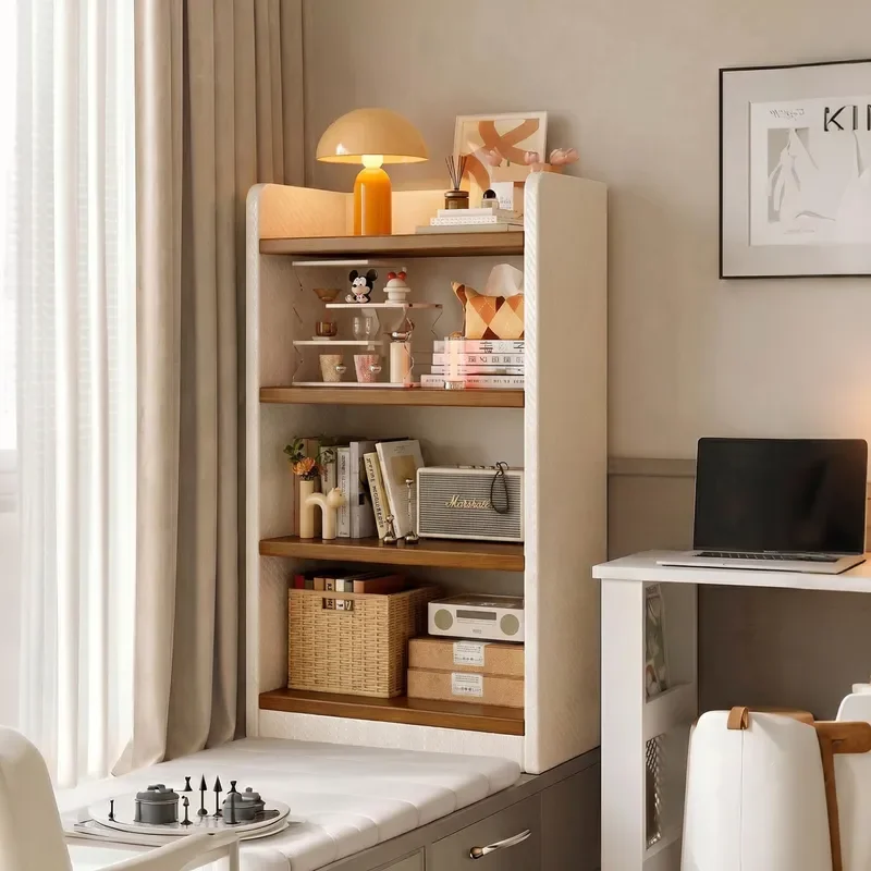 Solid Wood Bookshelf Bay Window Storage Cabinet Bedroom Shelf Medium Antique Small Cabinet Living Room Locker Wall Low