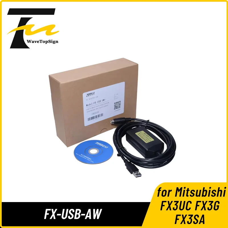 Wavetopsign FX-USB-AW Programming Cable for Mitsubishi FX3UC FX3G FX3SA PLC