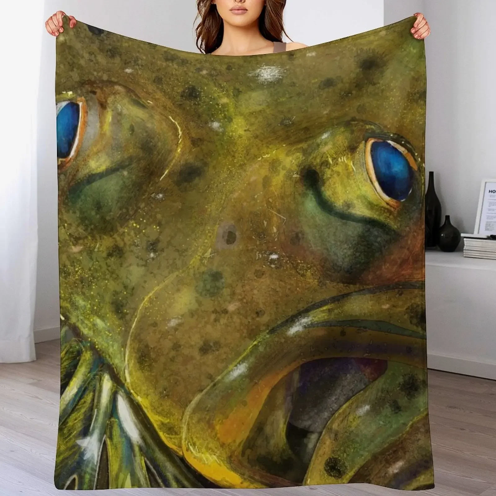 The Summer Flounder Painting Throw Blanket Long Lasting Soft Plush Blanket for Daily Use