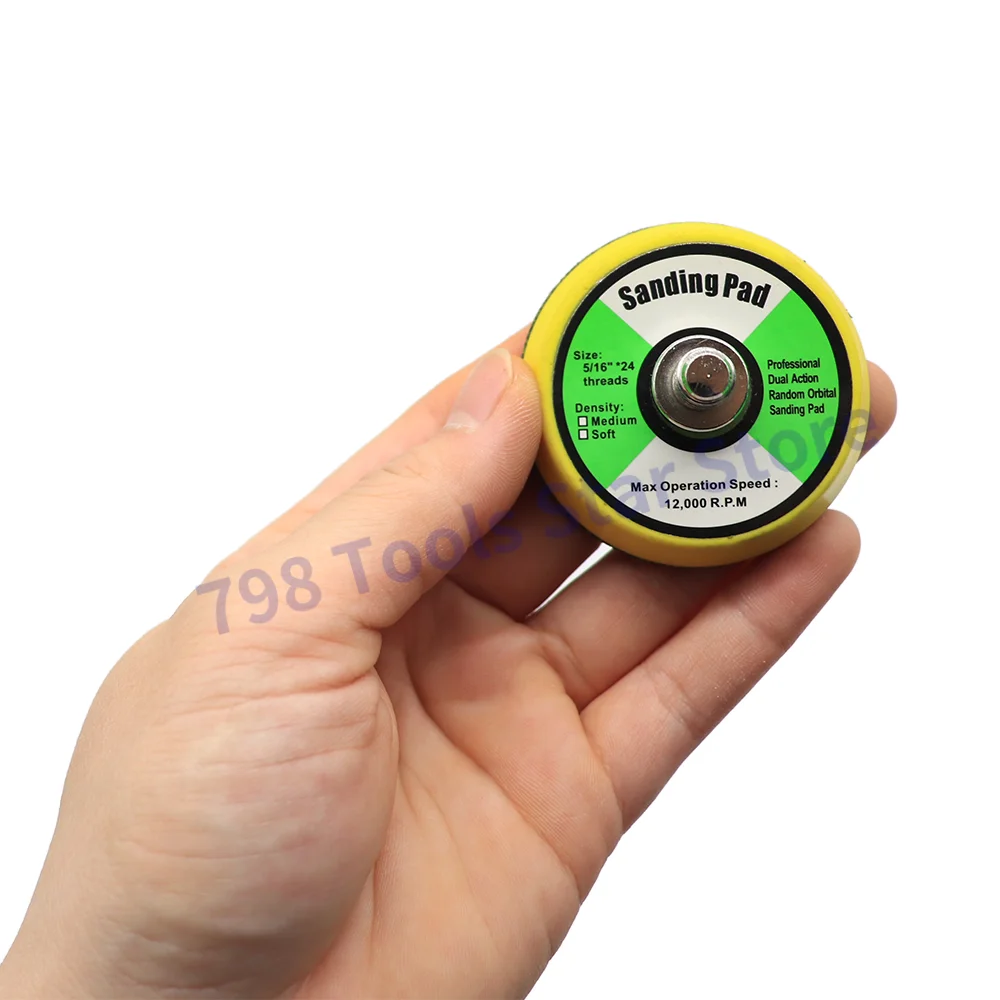 3PCS 2 Inch Dual-Action Hook & Loop Backing Plate with 5/16"-24 Threads Sanding Pads for Dual Action Orbital Sanders / Polisher