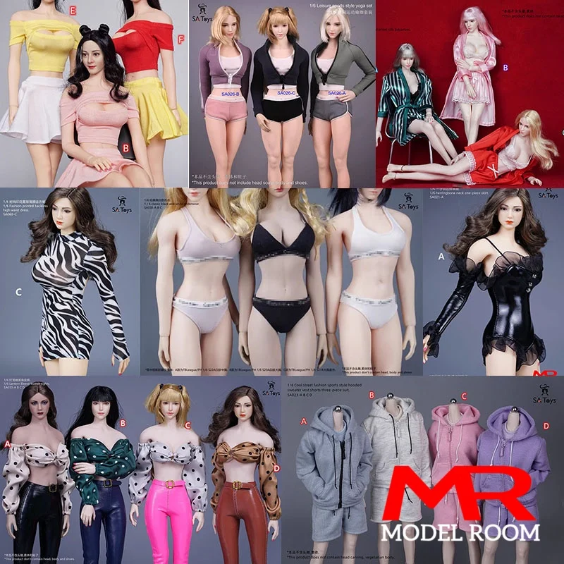 

SA Toys SA038 SA017 SA026 SA021 SA024 SA060 1/6 Female Fashion Dress Sports Wear Underwear Clothes Model Fit 12'' Action Figure