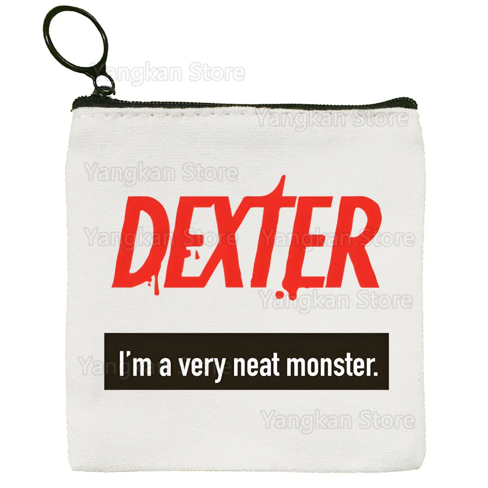 محفظة Dexter Morgan المخصصة للعملات المعدنية، حافظة مفاتيح بسيطة، حقيبة قماش صغيرة، محفظة عملات إبداعية جديدة #2