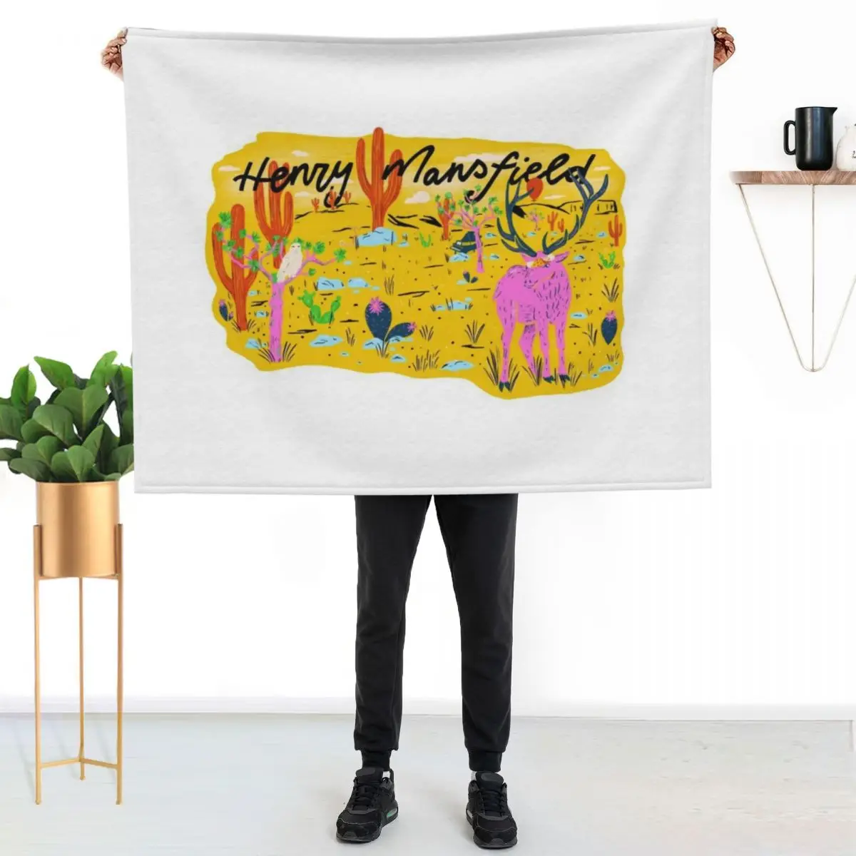 

Elk in the Desert! Throw Blanket Cozy Warm Blanket for Bed Room Decor