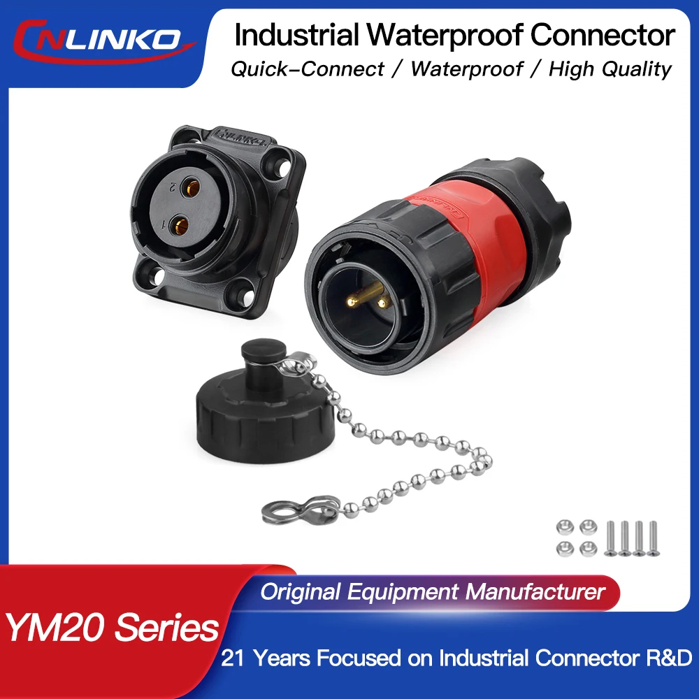 CNLINKOM202/3/4/7/9PinIndsutrialConnectorPBTPlasticPanelMount12V5A-20AWaterproofIP68ElectricalConnectorYM20-AliExpress13