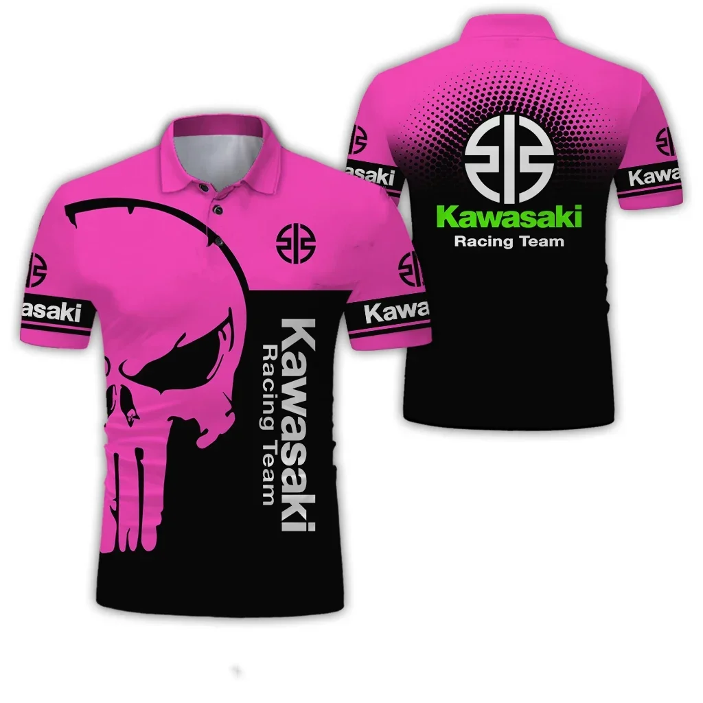 

Summer New 3D Printed Kawasaki Motorcycle Polo Top for Men's Casual Sports Fashion Men's Polo Top
