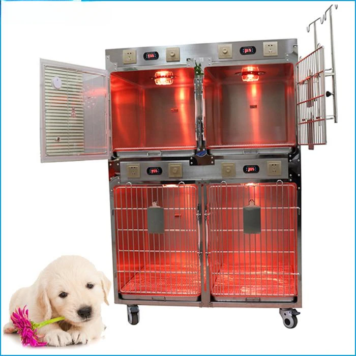 Hospital Medical Equipment Intensive Care Unit Stainless Steel Veterinary Cages Vet Oxygen Cage for Dog Cat Vet Clinic