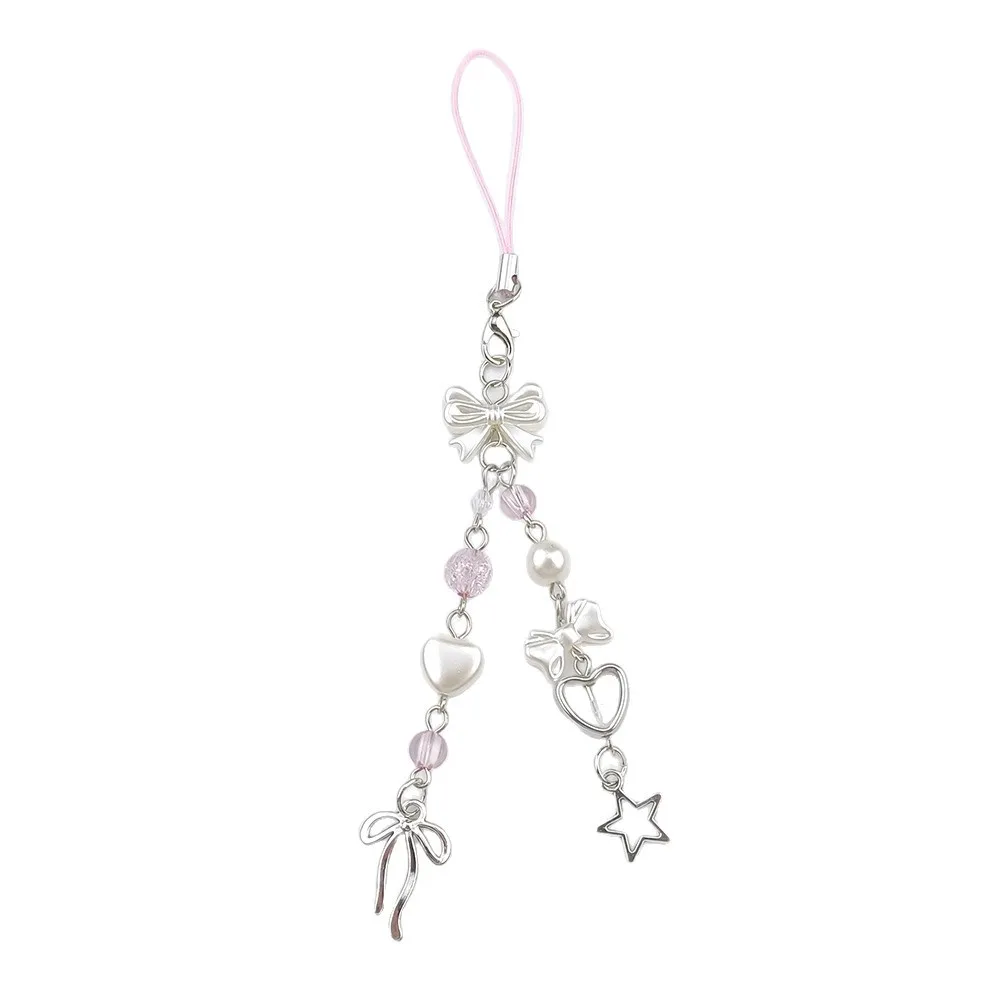 Pendentif perlé, chaîne de téléphone à la mode, porte-clés, sangle de téléphone portable, breloques décoratives perlées pour sac à main, porte-clés de téléphone portable