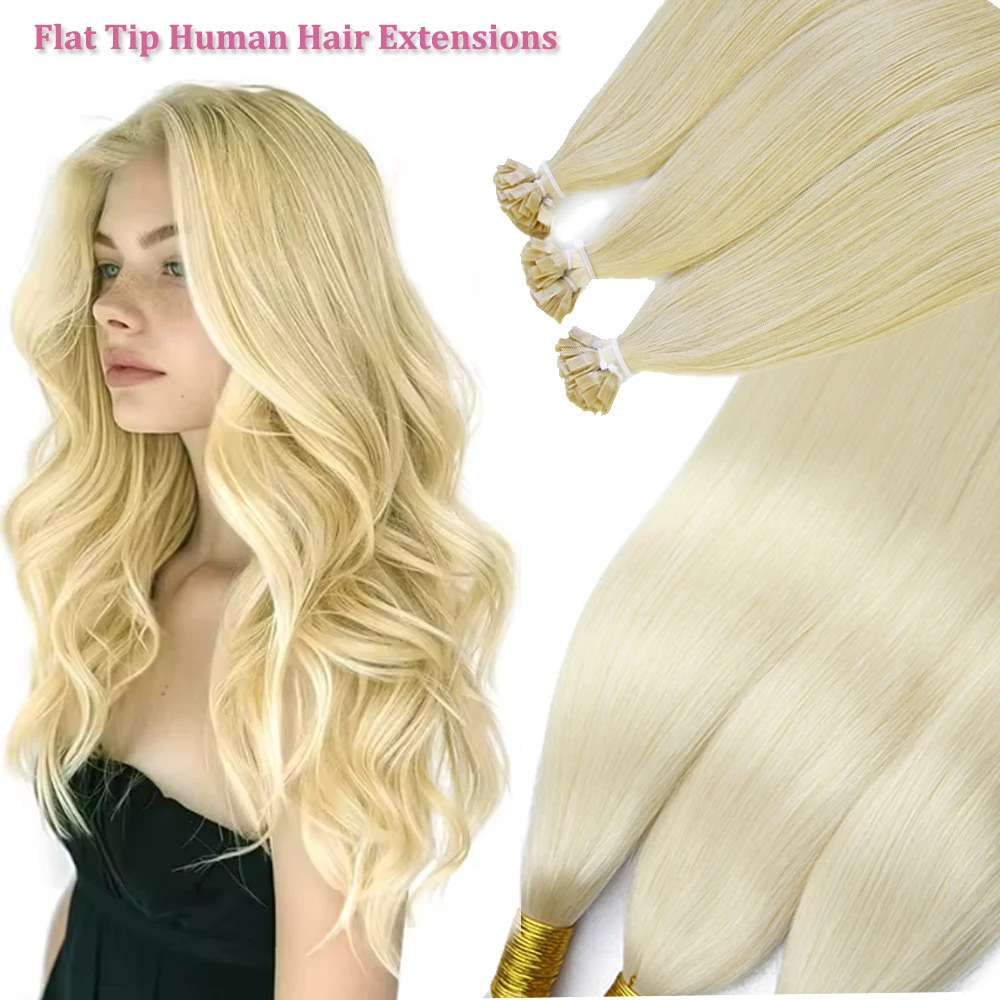 

Virgin Straight Fusion Flat Tip Hair Extensions 100 Gram 1g/Strand 100pcs/Set Straight 18-24 inch Nature Hair