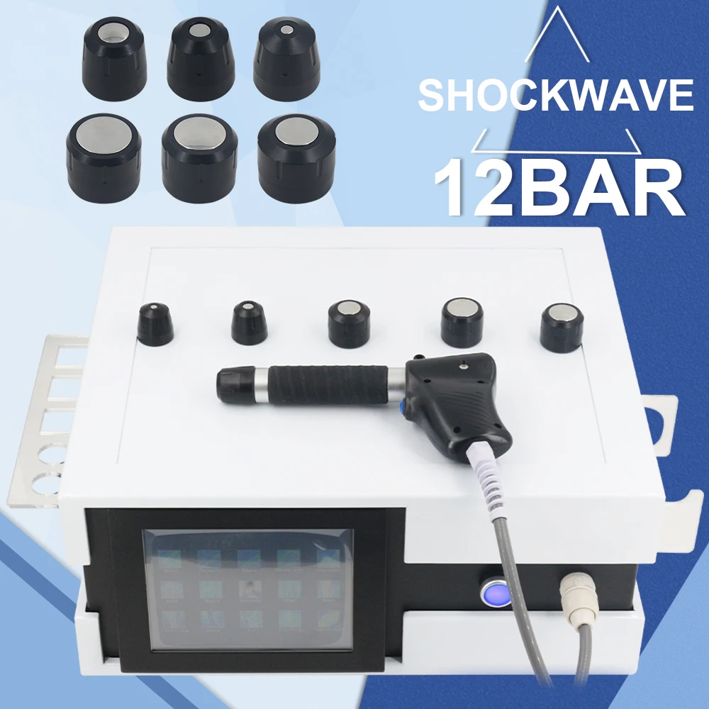 New Pneumatic Shockwave Therapy Machine 12Bar For ED Treatment Muscle Massage Relaxation Pain Relief Shock Wave Massager