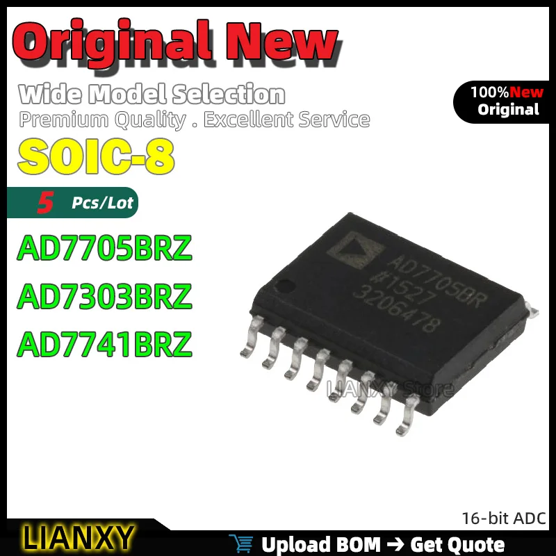 5Pcs SOIC-8 AD7705B…