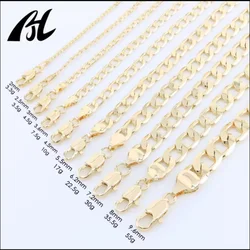 High Quality Multiple Width Length 14k18k Gold Plated Ferrero Cuban Link Chain Necklace for Men Women