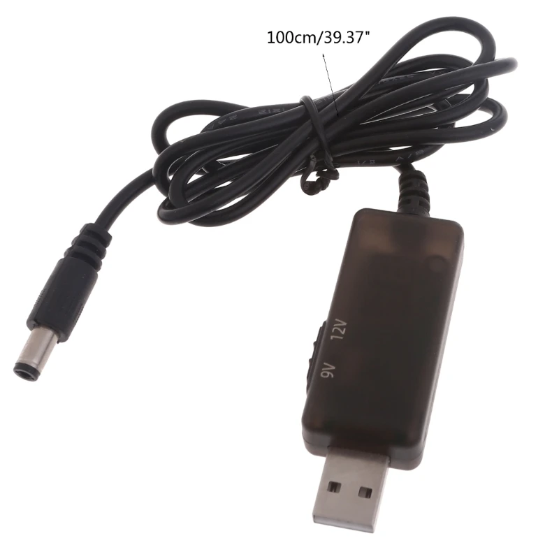 USB Converter Cord DC5V to 9V 12V USB Adapter Cable 5.5x2.1mm Connecter for Router, Optical Speaker