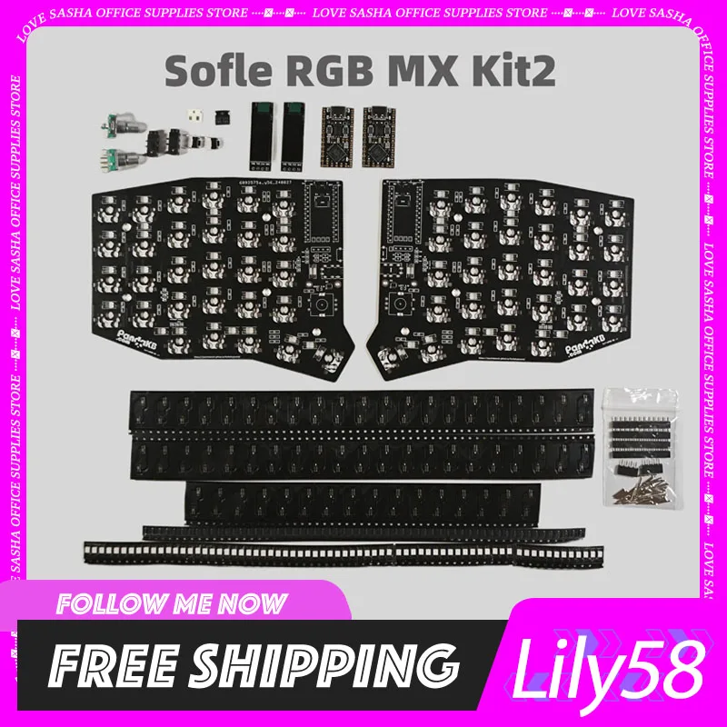 

Lily58 Split Keyboard Pcb Kit Diy Custom Mechanical Keyboard Accessories Rgb Mx Wireless/Wired Hot-Swap