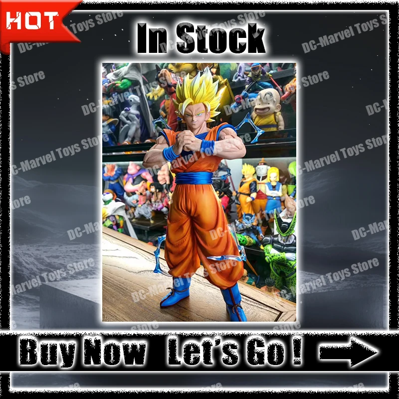 In Stock Dragon Ball Ssj2 Goku Figure Son Goku Super Saiyan Anime Action Figures 30cm Pvc Statue Collection Custom Toys Gifts