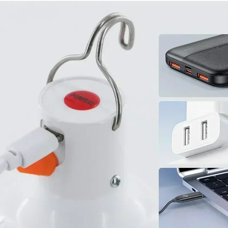 Lumière de secours 60W, fournitures de Camping en plein air, Edc, ampoule LED Rechargeable par USB, lanterne, randonnée, sport, divertissement