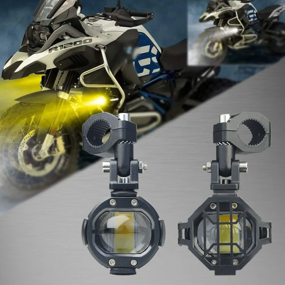 Motorcycle Headlight Fog Lights Led Auxiliary Driving Lamp Dual Color For BMW R 1200GS R1250GS ADV F800GS K1600 Honda CRF1000L ﻿