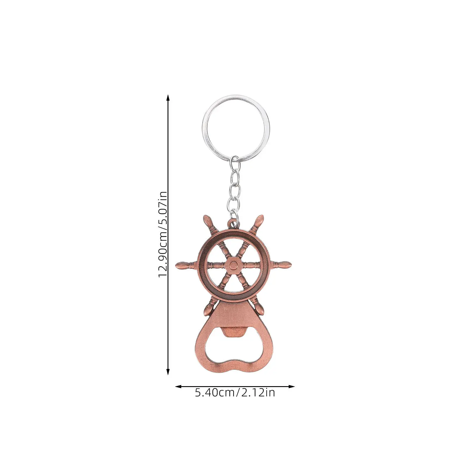 2Pcs Creative Rudder Shaped Keychain Bottle Opener Sturdy Beer Opener for Daily Use Bar Restaurant Hotel Portable Design