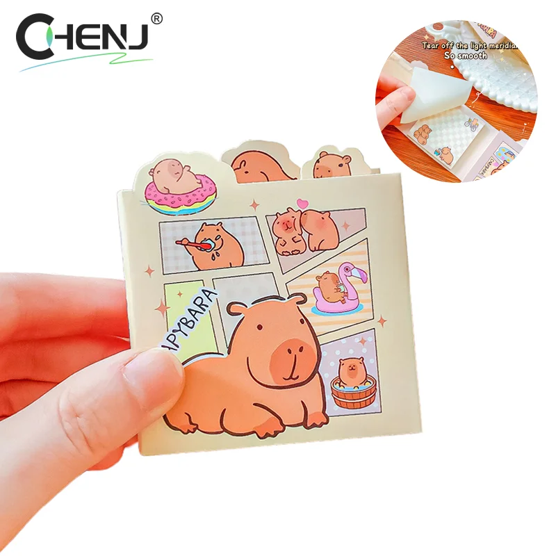 

70Sheets Mini Portable Notebook Creative Daily Note Paper Cartoon Cute Capybara Sticky Note School Supplies Kawaii Stationery