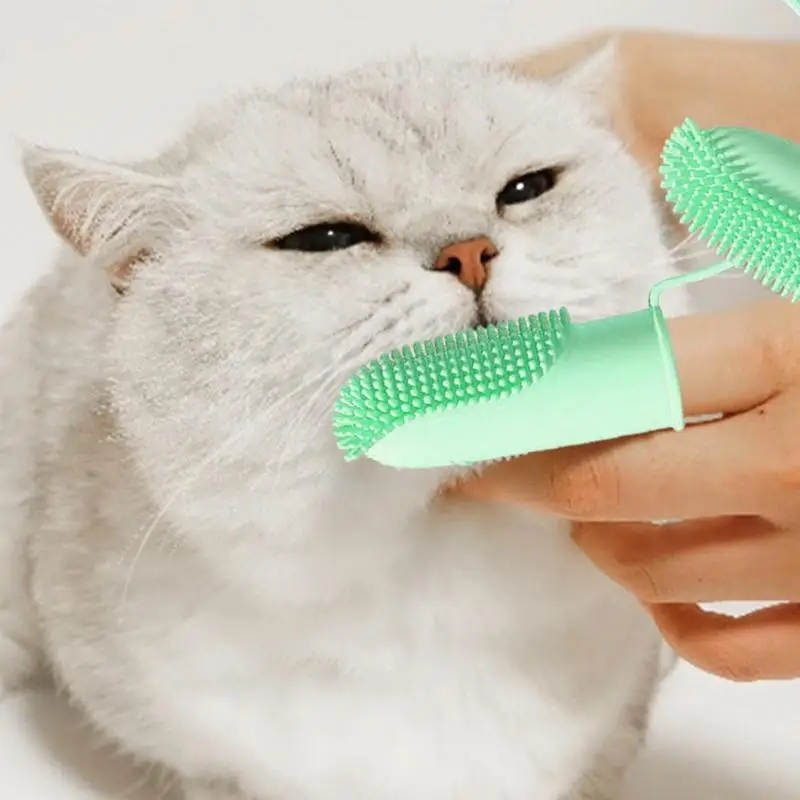 Brosse à dents pour chien, brosse à doigts pour un nettoyage facile des dents, Design ergonomique adapté aux chiots et chats