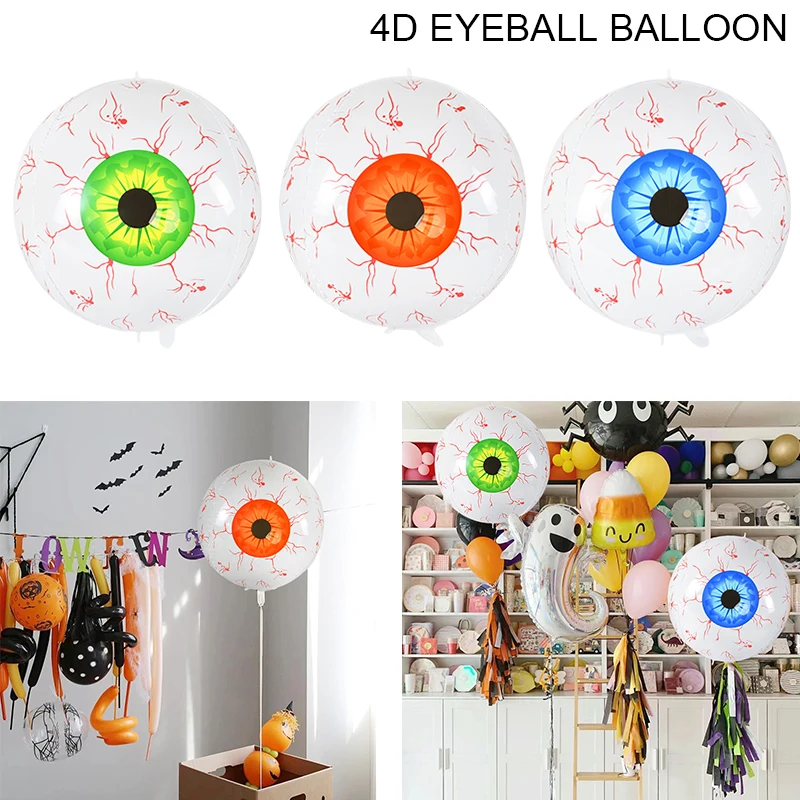 1/3Pcs 22inch 4D Halloween Inflatable Eyeball Balloons Spooky Toys Halloween Party Decors For Home Indoor Outdoor