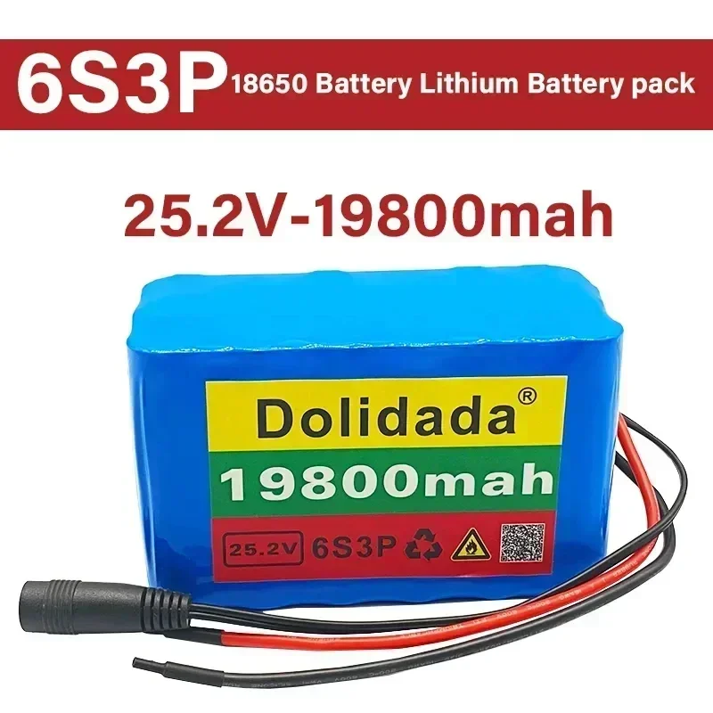 

2024 New 6s3p 24V 18650 Li Ion Battery 25.2 V 19800 MAH E-bike, Moped / Electric / Li Ion Battery Pack with Charger for Sale